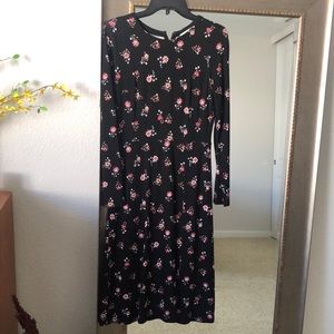 Loft women’s floral long sleeve midi dress
